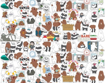 Paquete variado de pegatinas de vinilo de lujo con licencia oficial de We Bare Bears (100 unidades)