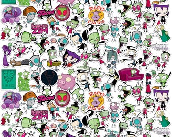 Invader Zim Officially Licensed Deluxe Vinyl Stickers Variety Pack - Set of 100
