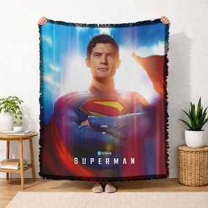 Superman (2025) Look Up Poster Officially Licensed Woven Tapestry 50x60 Inches