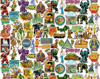 Paquete variado de 100 pegatinas de vinilo de lujo con licencia oficial de Scooby-Doo