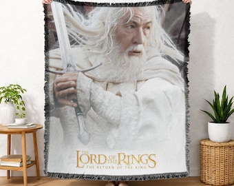 Manta tejida con póster de Gandalf de El Señor de los Anillos, con licencia oficial, 50x60 pulgadas.