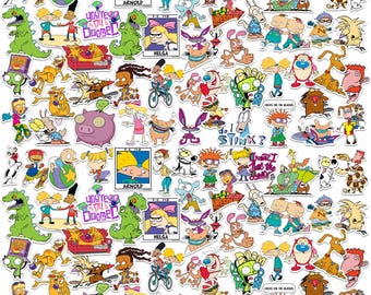 Nickelodeon 90's Officially Licensed Deluxe Vinyl Stickers Variety Pack - Set of 100