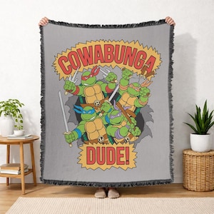 TMNT Cowabunga Dude Officially Licensed Woven Tapestry 50x60 Inches