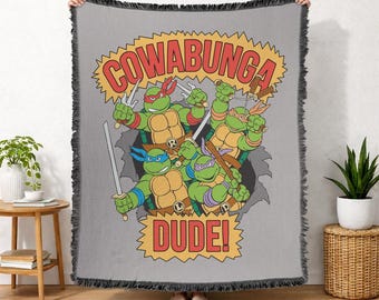 TMNT Cowabunga Dude Officially Licensed Woven Tapestry 50x60 Inches
