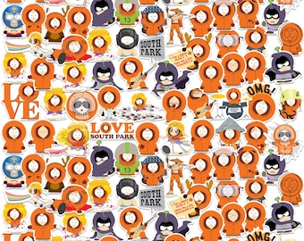 South Park Kenny Officially Licensed Deluxe Vinyl Stickers Variety Pack - Set of 100