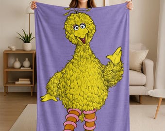 Sesame Street Big Bird Painted Officially Licensed SilkyTouch Blanket 36x58 Inches