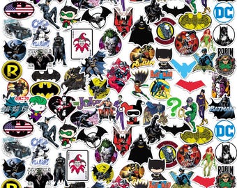 Batman Chibi Characters Officially Licensed Deluxe Vinyl Stickers Variety Pack - Set of 100