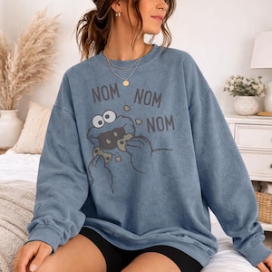 Sesame Street Cookie Monster Nom Nom Officially Licensed Comfort Colors T-Shirt/Sweatshirt