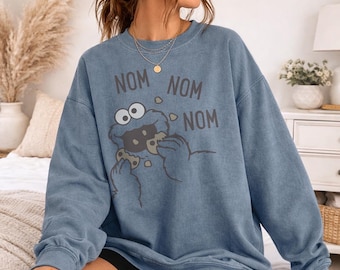 Sesame Street Cookie Monster Nom Nom Officially Licensed Comfort Colors T-Shirt/Sweatshirt