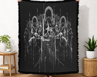 Manta tejida con licencia oficial de El Señor de los Anillos: Los Nueve, 50x60 pulgadas.