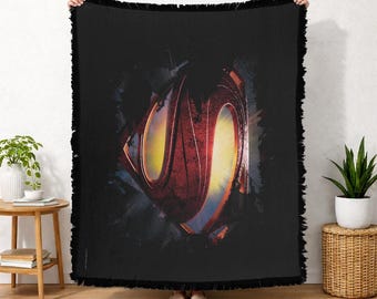 Manta tejida con licencia oficial de Superman Man Of Steel Manggy Shield, 50x60 pulgadas.