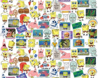 Paquete variado de pegatinas de vinilo de lujo con licencia oficial de Bob Esponja (100 unidades)