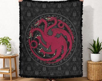 Game Of Thrones Targarian Sigil Officially Licensed Woven Tapestry 50x60 Inches