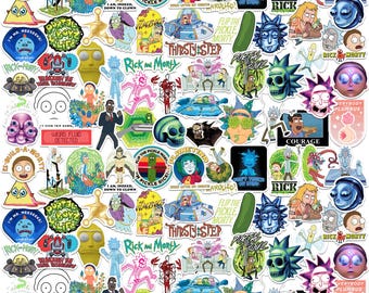 Rick and Morty Officially Licensed Deluxe Vinyl Stickers Variety Pack - Set of 100