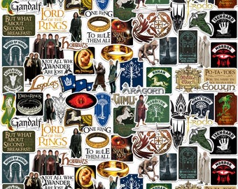 Lord of The Rings Officially Licensed Deluxe Vinyl Stickers Variety Pack - Set of 100