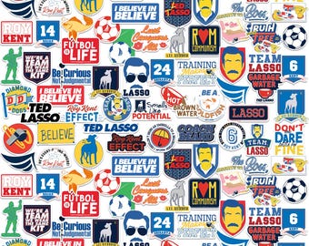 Ted Lasso Officially Licensed Deluxe Vinyl Stickers Variety Pack - Set of 100