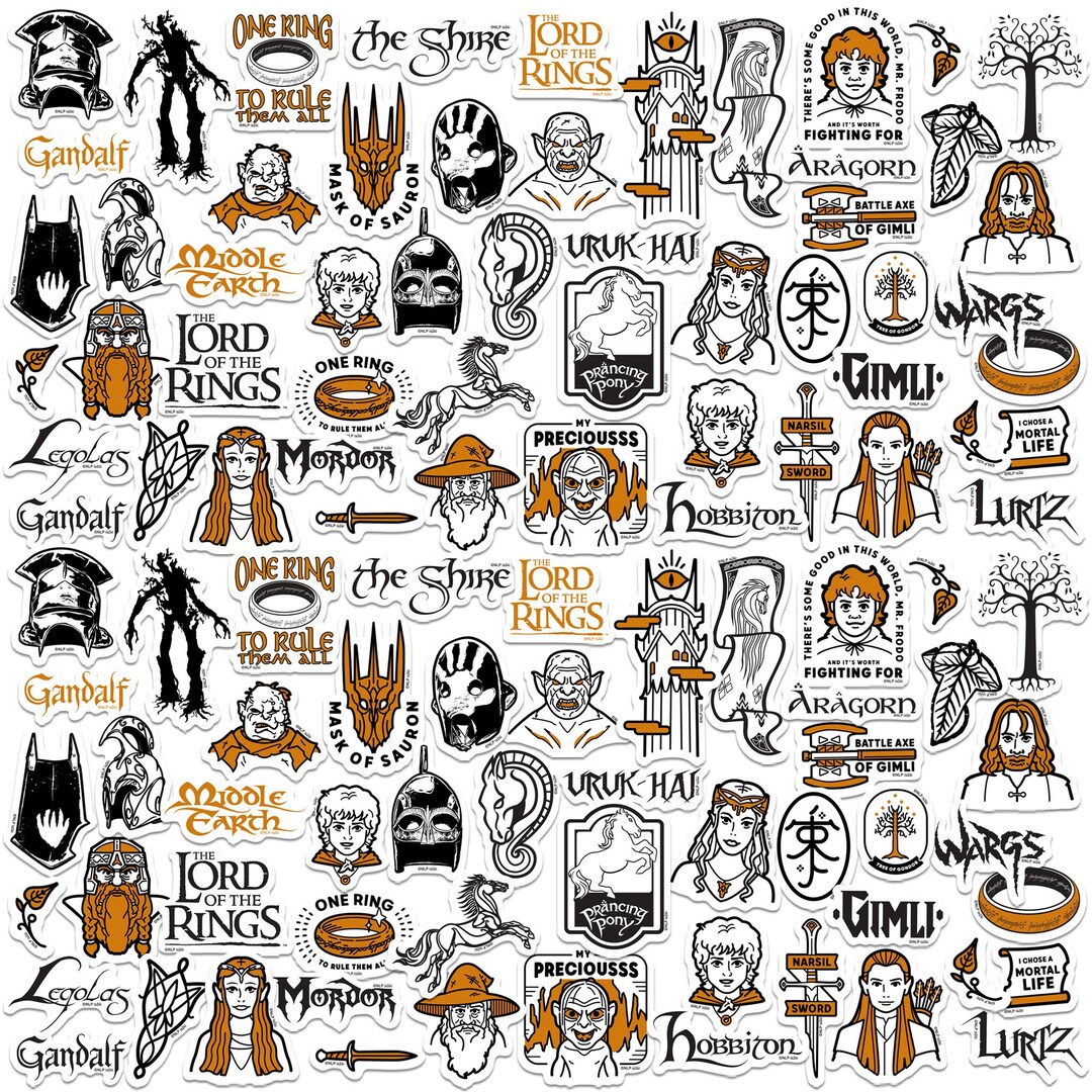 Lord of the Rings Officially Licensed Deluxe Vinyl Stickers Variety ...