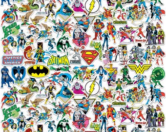 DC Comics Justice League Officially Licensed Deluxe Vinyl Stickers Variety Pack - Set of 100