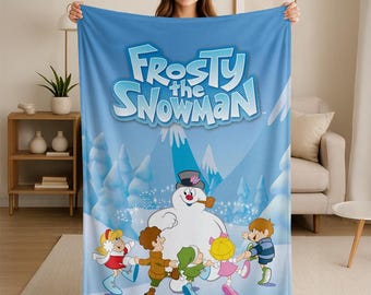 Frosty The Snowman Frosty And Kids Officially Licensed SilkyTouch Blanket 36x58 Inches