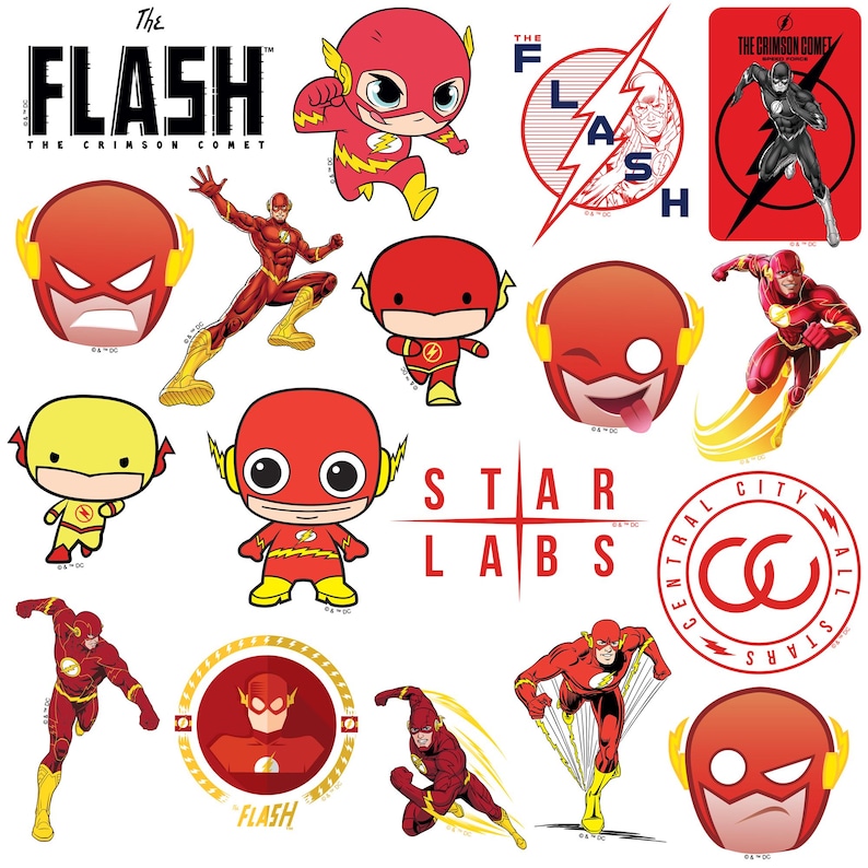 The Flash Officially Licensed Deluxe Vinyl Stickers Variety Pack - Set ...