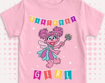 Sesame Street Abby Birthday Girl Officially Licensed Birthday T-Shirt for Kids and Toddlers
