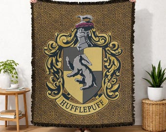 Harry Potter Original Hufflepuff Officially Licensed Woven Tapestry 50x60 Inches