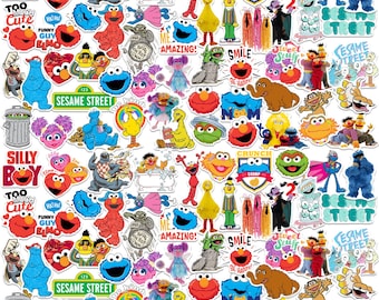 Paquete variado de pegatinas de vinilo de lujo con licencia de Barrio Sésamo (100 unidades)