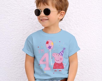 Peppa Pig With Confetti Officially Licensed Birthday T-Shirt for Kids Ages 1-5