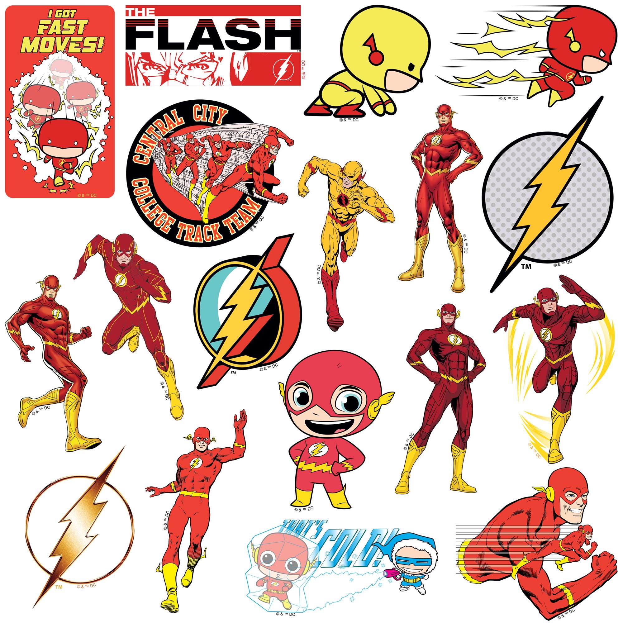 Flash Ribbon Sticker The Flash Officially Licensed Deluxe Vinyl Stickers Variety Pack - Set ...