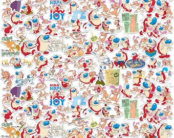 The Ren & Stimpy Officially Licensed Deluxe Vinyl Stickers Variety Pack - Set of 100