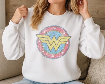 Sudadera clásica de cuello redondo con licencia oficial de Wonder Woman 1