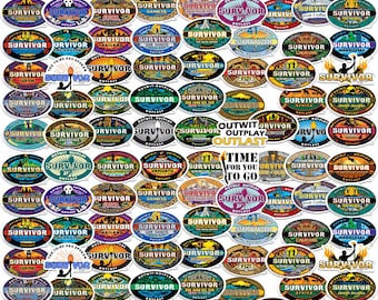 Paquete variado de 100 pegatinas de vinilo de lujo con licencia oficial de Survivor