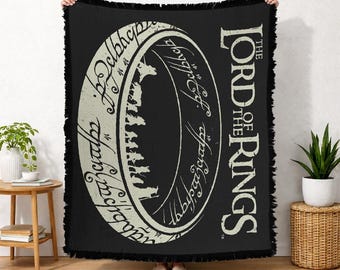 Manta tejida con licencia oficial de El Señor de los Anillos: El Viaje, 50x60 pulgadas.