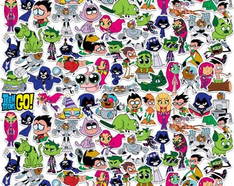 Teen Titans Go! Officially Licensed Deluxe Vinyl Stickers Variety Pack - Set of 100