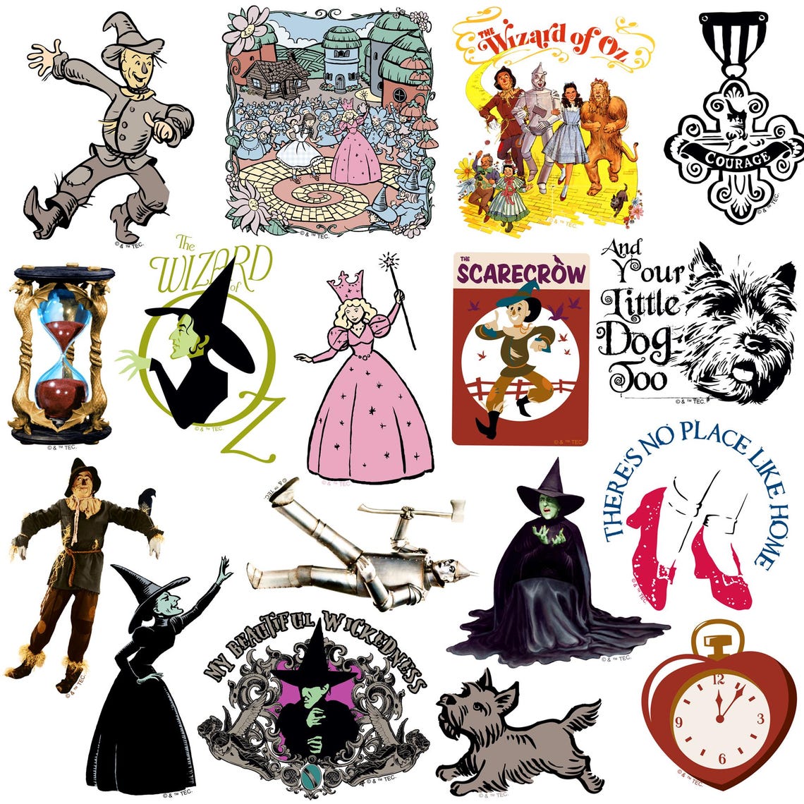 The Wizard of Oz Officially Licensed Deluxe Vinyl Stickers Variety Pack ...