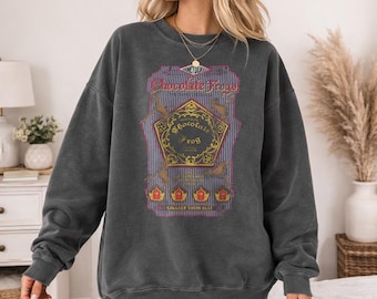 Harry Potter Honeydukes Chocolate Frogs Label Officially Licensed Adult Oversized Comfort Colors T-Shirt and Crewneck Sweatshirts