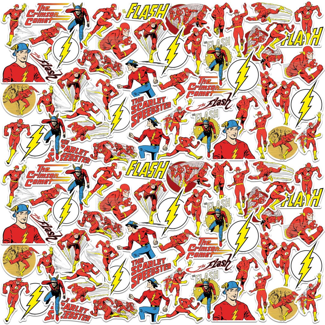 Flash Ribbon Sticker The Flash Officially Licensed Deluxe Vinyl Stickers Variety Pack - Set ...