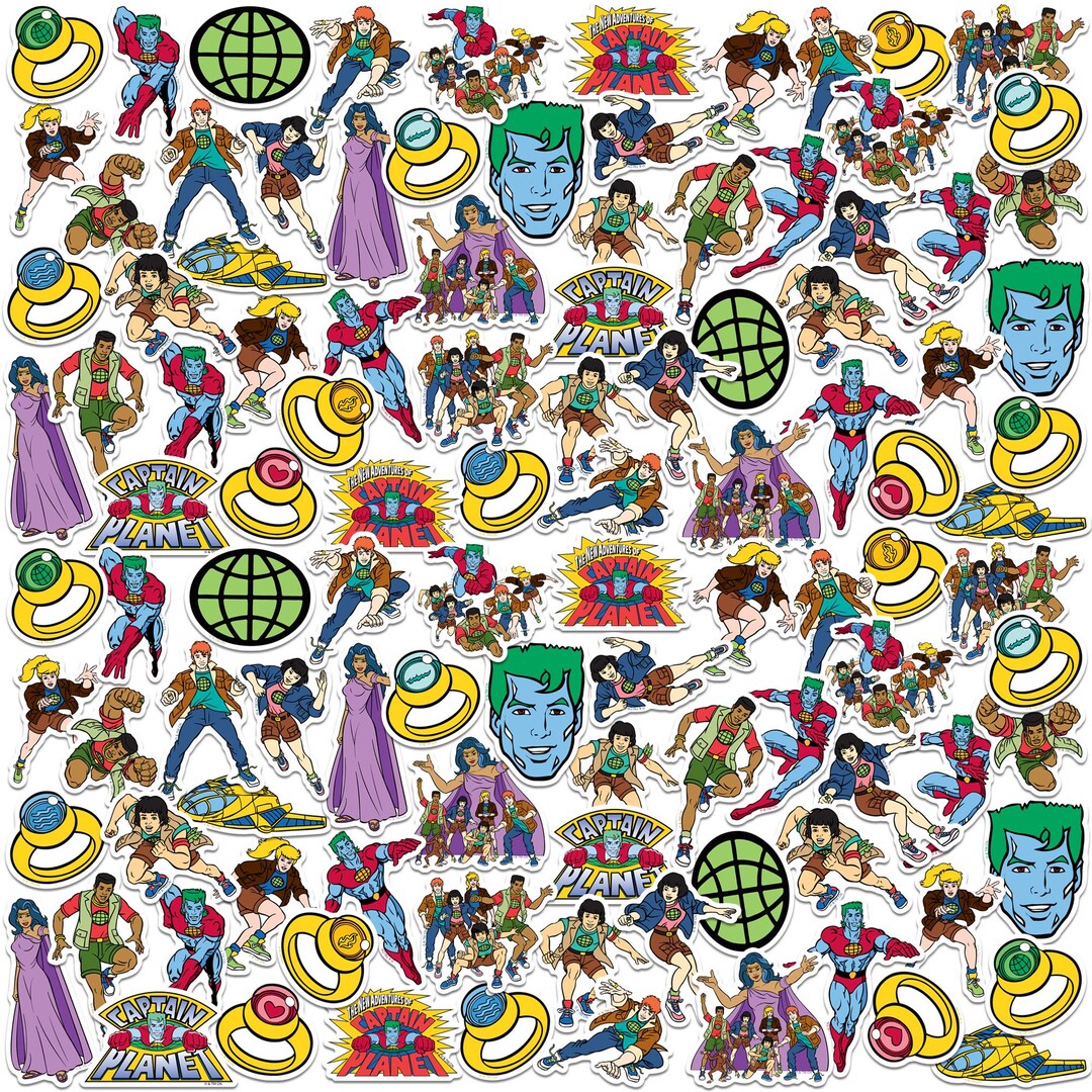 Captain Planet Officially Licensed Deluxe Vinyl Stickers Variety Pack ...