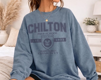 Gilmore Girls Chilton Prep Hartford Connecticut Officially Licensed Adult Oversized Comfort Colors T-Shirt and Crewneck Sweatshirts