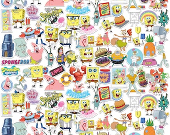 SpongeBob SquarePants Officially Licensed Deluxe Vinyl Stickers Variety Pack - Set of 100