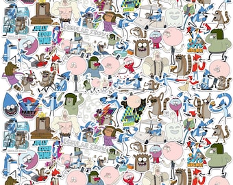 Paquete variado de pegatinas de vinilo de lujo con licencia oficial de Regular Show (100 unidades)