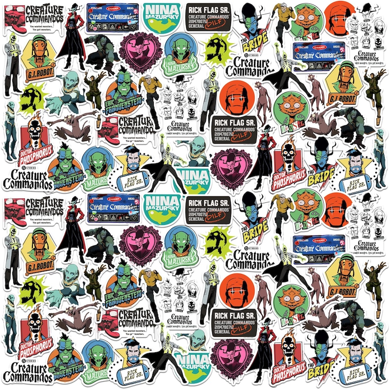 Creature Commandos Officially Licensed Deluxe Vinyl Stickers Variety ...