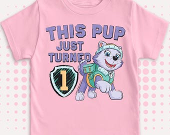 Camiseta de cumpleaños con licencia oficial de Paw Patrol This Pup Girl para niños de 1 a 5 años