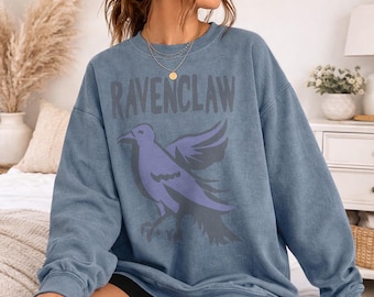 Harry Potter The Ravenclaw Officially Licensed Adult Oversized Comfort Colors T-Shirt and Crewneck Sweatshirts