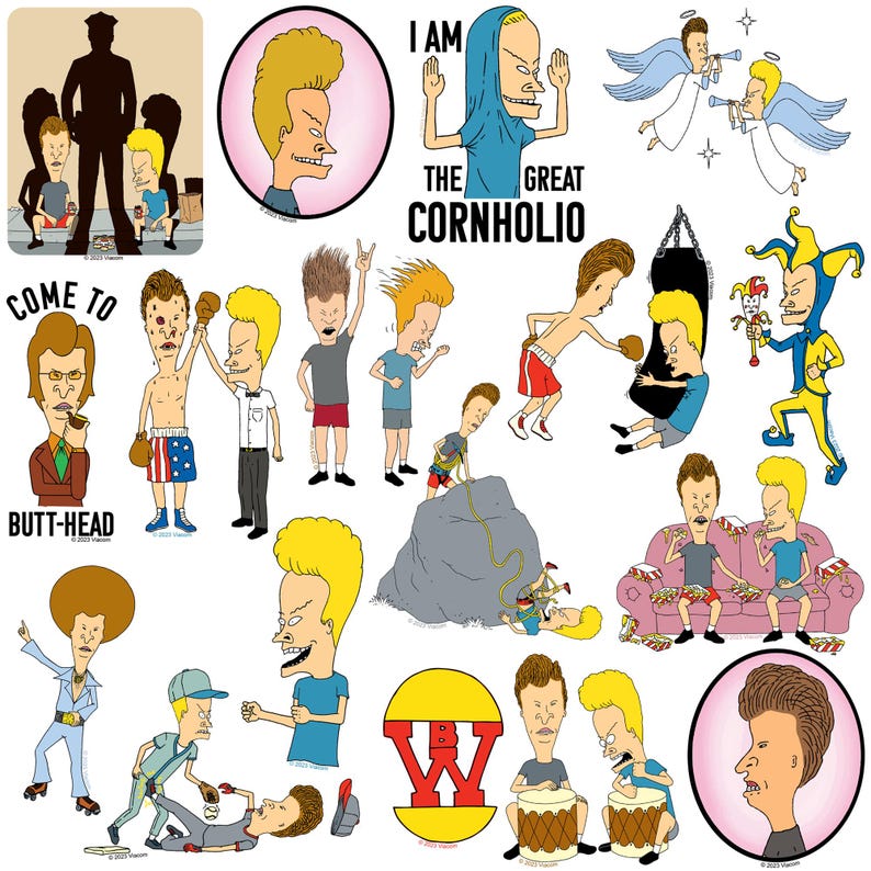 Beavis and Butt-head Officially Licensed Deluxe Vinyl Stickers Variety ...