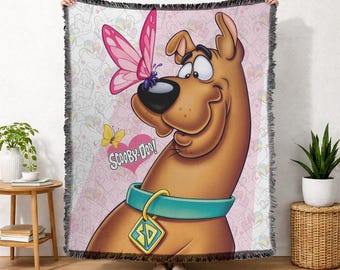 Manta tejida con licencia oficial de Scooby Doo Butterfly, 50x60 pulgadas.