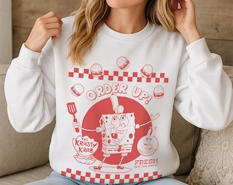 Spongebob Squarepants Officially Licensed Order Up! Crewneck Sweatshirt