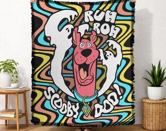 Manta tejida con licencia oficial de Scooby Doo Ruh Roh Ghosts, 50x60 pulgadas