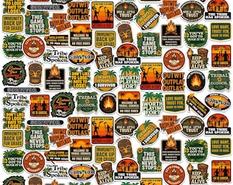 Survivor Officially Licensed Deluxe Vinyl Stickers Variety Pack - Set of 100