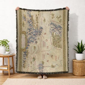 Lord Of The Rings War Of The Rohirrim Map Officially Licensed Woven Tapestry 50x60 Inches